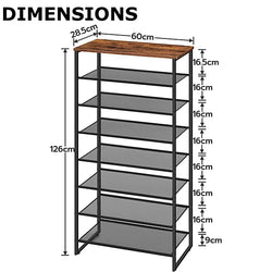 8 Tier Shoe Rack With Detachable Mesh For Home Organization-Furniture Kingdom