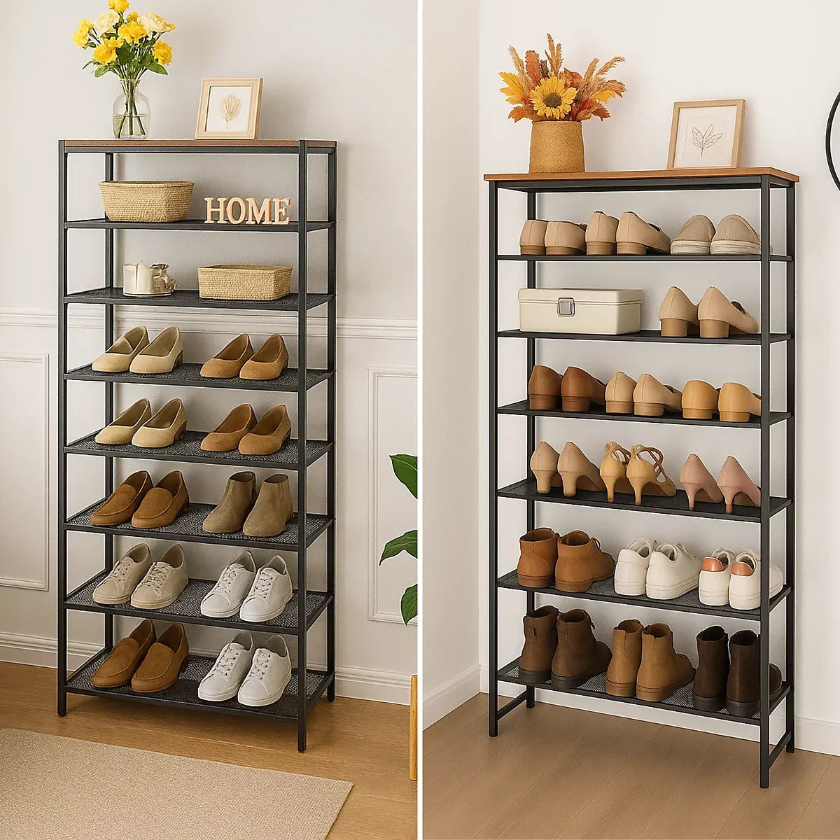 8 Tier Shoe Rack With Detachable Mesh For Home Organization-Furniture Kingdom
