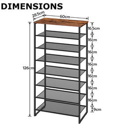8 Tier Shoe Rack With Detachable Mesh For Home Organization-Furniture Kingdom