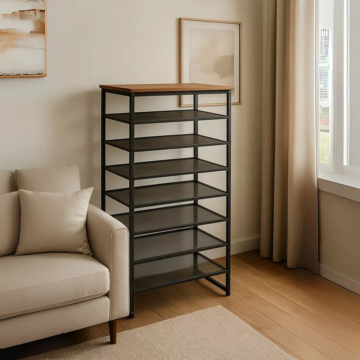 8 Tier Shoe Rack With Detachable Mesh For Home Organization-Furniture Kingdom