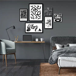 Arthouse Monochrome Black And White Canvas Art Set Of 6-Furniture Kingdom