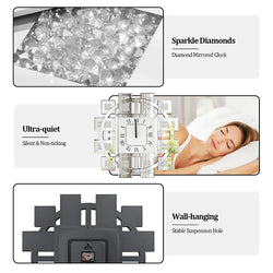 Artloge Crushed Diamond Inlay Wall Clock For Home Decor-Furniture Kingdom