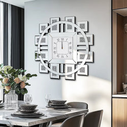 Artloge Crushed Diamond Inlay Wall Clock For Home Decor-Furniture Kingdom