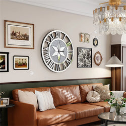 Artloge Crystal Mirror Wall Clock Silver RomanNumerals Home-Furniture Kingdom