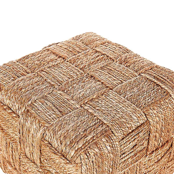 Beliani Boho Jute Pouffe Handwoven Beige Footstool For Home-Furniture Kingdom