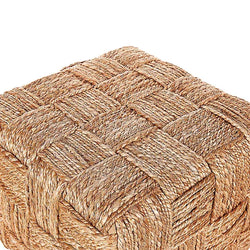 Beliani Boho Jute Pouffe Handwoven Beige Footstool For Home-Furniture Kingdom