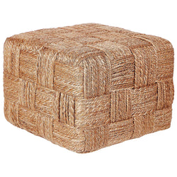 Beliani Boho Jute Pouffe Handwoven Beige Footstool For Home-Furniture Kingdom
