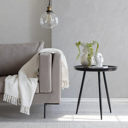 Chervey Solid Wood Side Table Living Room Black Metal Legs-Furniture Kingdom