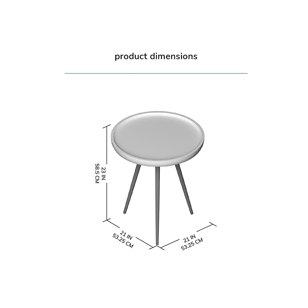 Chervey Solid Wood Side Table Living Room Black Metal Legs-Furniture Kingdom