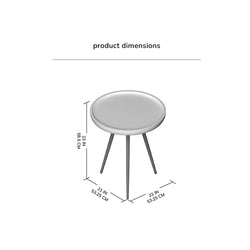 Chervey Solid Wood Side Table Living Room Black Metal Legs-Furniture Kingdom