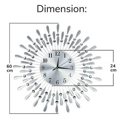 Diamante Beaded Crystals Jeweled Wall Clock Glam Living Room-Furniture Kingdom