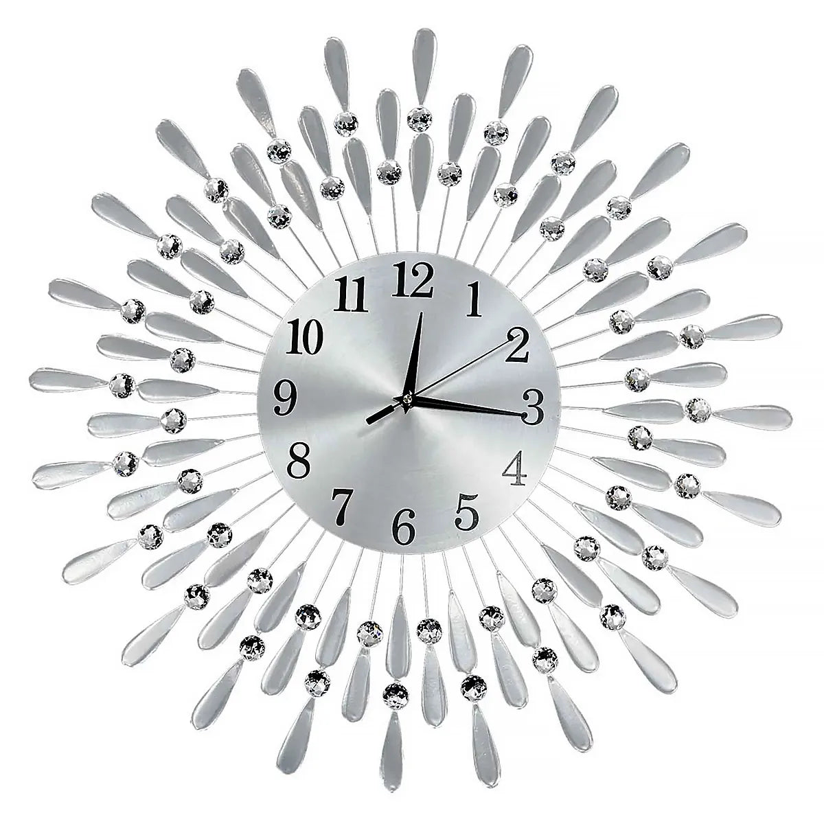 Diamante Beaded Crystals Jeweled Wall Clock Glam Living Room-Furniture Kingdom