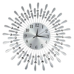 Diamante Beaded Crystals Jeweled Wall Clock Glam Living Room-Furniture Kingdom