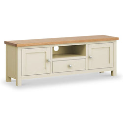 Farrow Cream TV Unit Premium Wide Oak Top Roseland Home-Furniture Kingdom