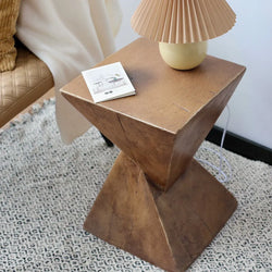 Fativo Concrete Side Table No Assembly For Living Rooms-Furniture Kingdom