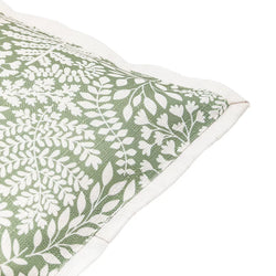 Gallery Leaf Print Cushion Elegant Natural Olive Green Home-Furniture Kingdom