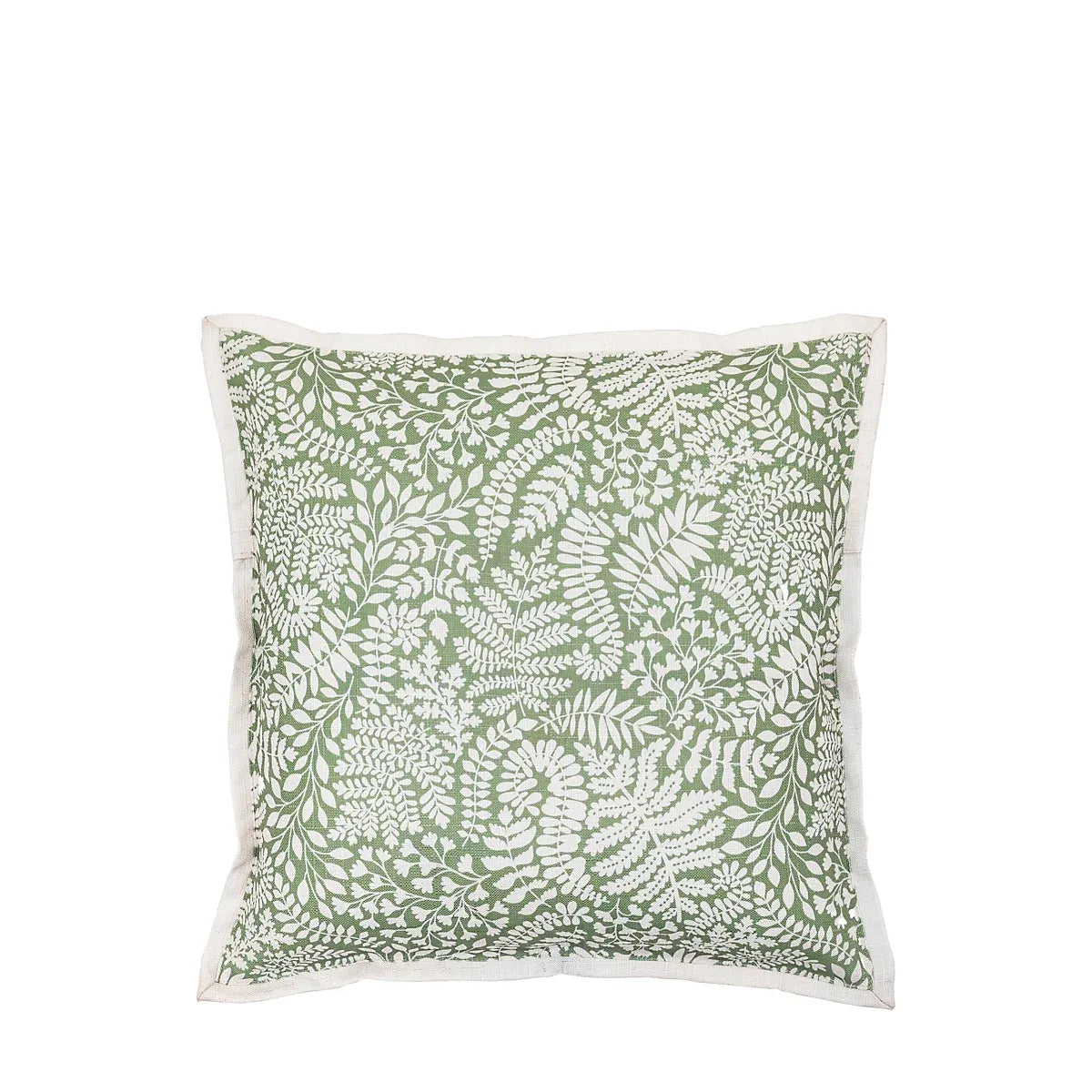 Gallery Leaf Print Cushion Elegant Natural Olive Green Home-Furniture Kingdom