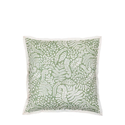 Gallery Leaf Print Cushion Elegant Natural Olive Green Home-Furniture Kingdom