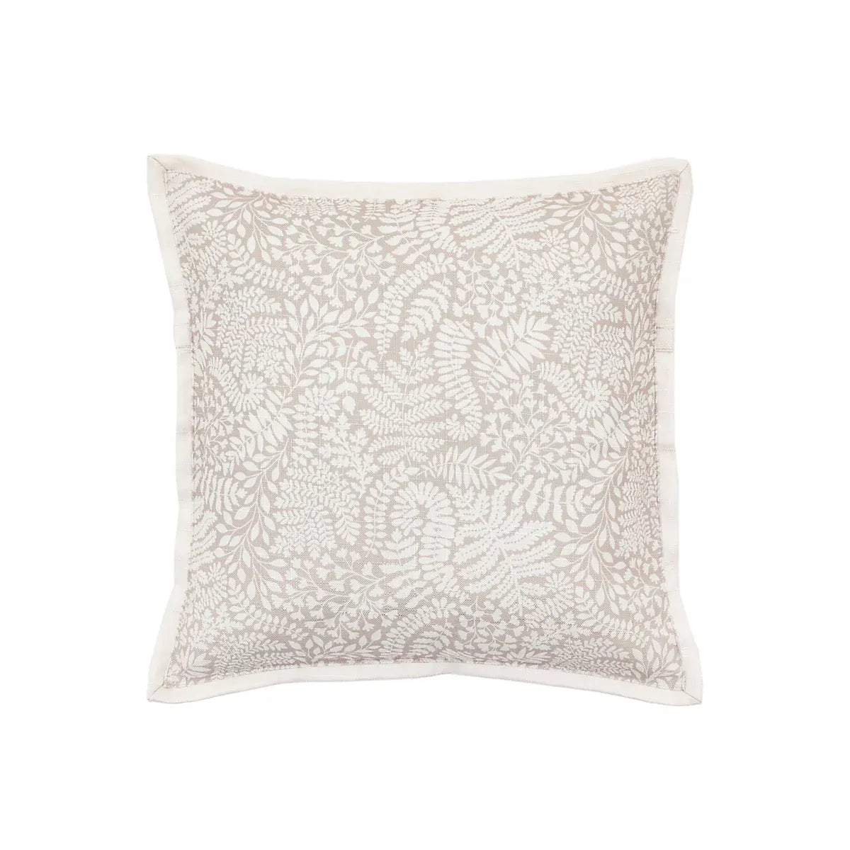 Gallery Taupe Fern Leaves Cushion Home Decor Enthusiasts-Furniture Kingdom