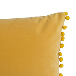 Goodhome Valgreta Velvet Cushion Yellow For Interiors Chic-Furniture Kingdom