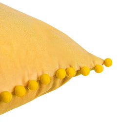 Goodhome Valgreta Velvet Cushion Yellow For Interiors Chic-Furniture Kingdom