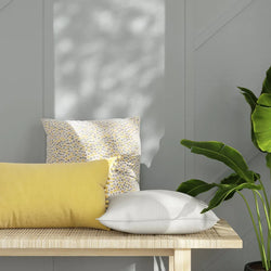 Goodhome Valgreta Velvet Cushion Yellow For Interiors Chic-Furniture Kingdom