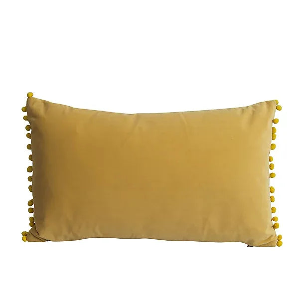 Goodhome Valgreta Velvet Cushion Yellow For Interiors Chic-Furniture Kingdom