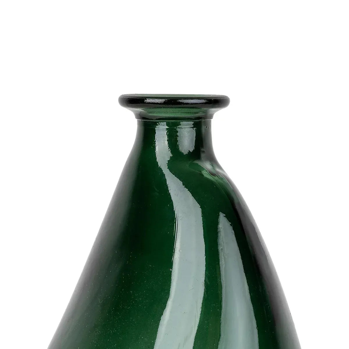 Green Glass Vase Irregular Sculptural Design For Home-Furniture Kingdom