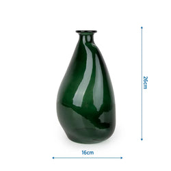 Green Glass Vase Irregular Sculptural Design For Home-Furniture Kingdom