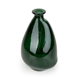Green Glass Vase Irregular Sculptural Design For Home-Furniture Kingdom