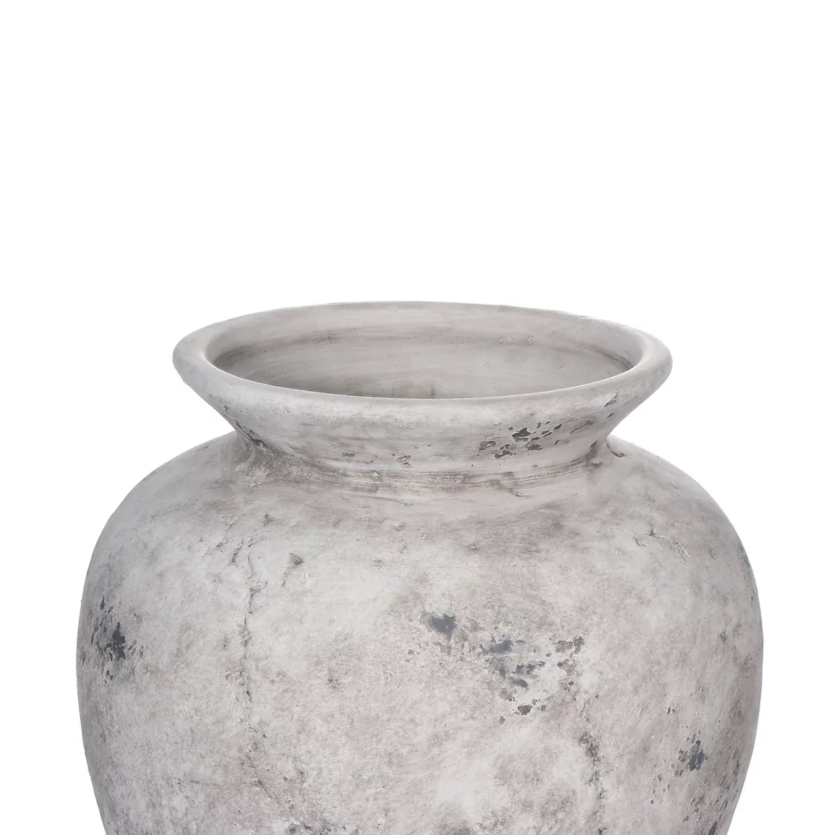 Handcrafted Grey Ceramic Vase 27cm 26cm Rustic Home Decor-Furniture Kingdom