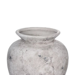 Handcrafted Grey Ceramic Vase 27cm 26cm Rustic Home Decor-Furniture Kingdom