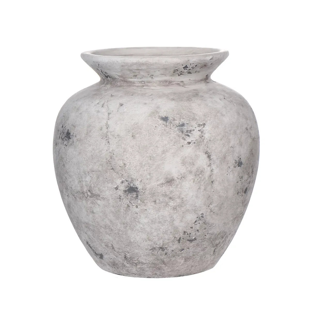 Handcrafted Grey Ceramic Vase 27cm 26cm Rustic Home Decor-Furniture Kingdom