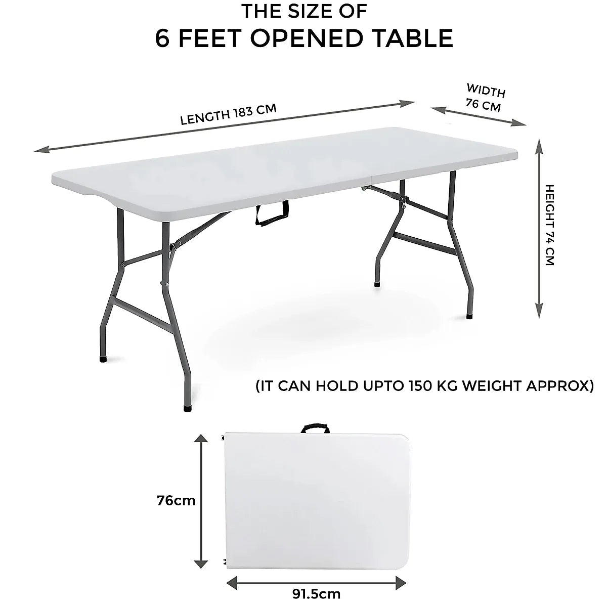 Heavy Duty Folding Trestle Table 6ft For Outdoor Catering-Furniture Kingdom