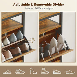 Homcom Shoe Cabinet 4 Flip Drawers Holds 20 Pairs Family-Furniture Kingdom