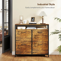 Homcom Shoe Cabinet 4 Flip Drawers Holds 20 Pairs Family-Furniture Kingdom