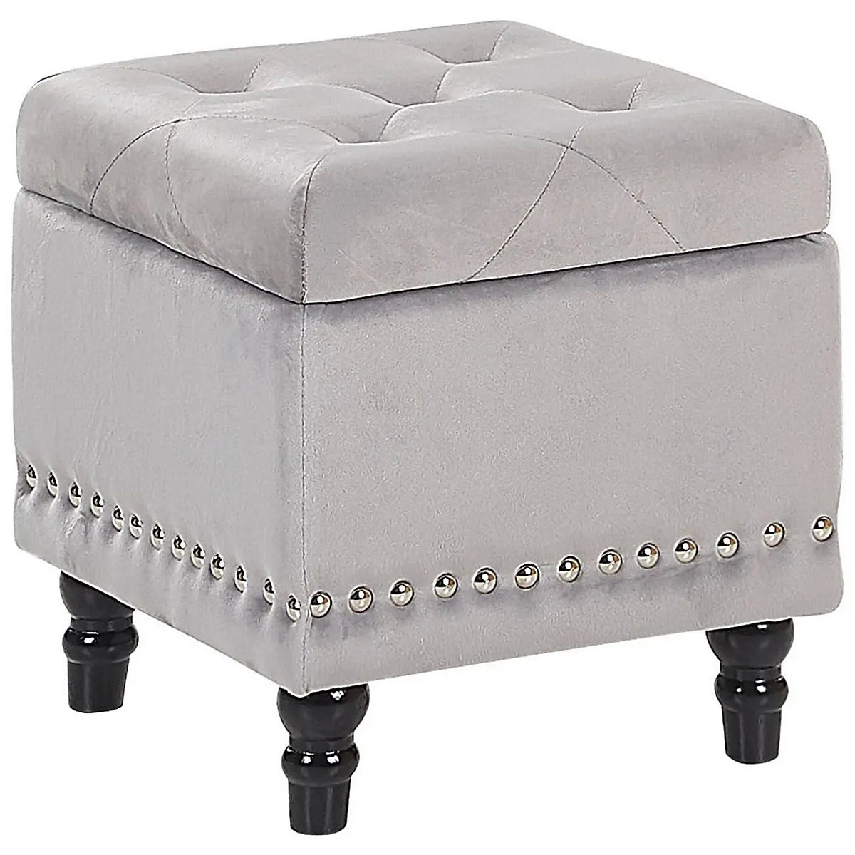 Loretto Velvet Storage Pouffe for Glamorous Living Rooms-Furniture Kingdom