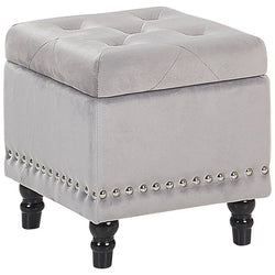 Loretto Velvet Storage Pouffe for Glamorous Living Rooms-Furniture Kingdom