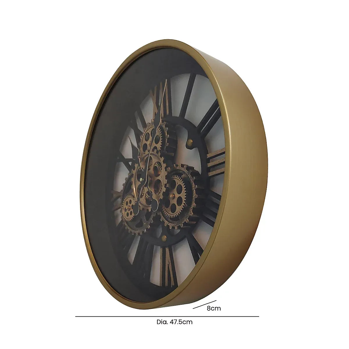 Metal Gear Wall Clock Vintage Gear Decor For Living Rooms-Furniture Kingdom