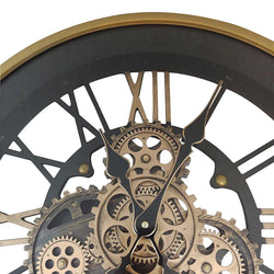 Metal Gear Wall Clock Vintage Gear Decor For Living Rooms-Furniture Kingdom