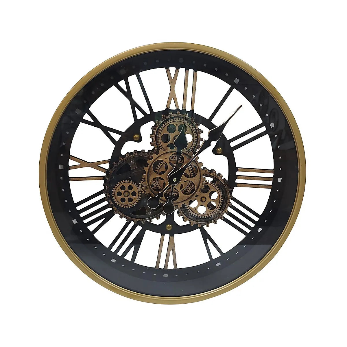Metal Gear Wall Clock Vintage Gear Decor For Living Rooms-Furniture Kingdom