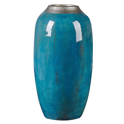 Miletus Decorative Vase 42cm Blue Handcrafted Home Decor-Furniture Kingdom