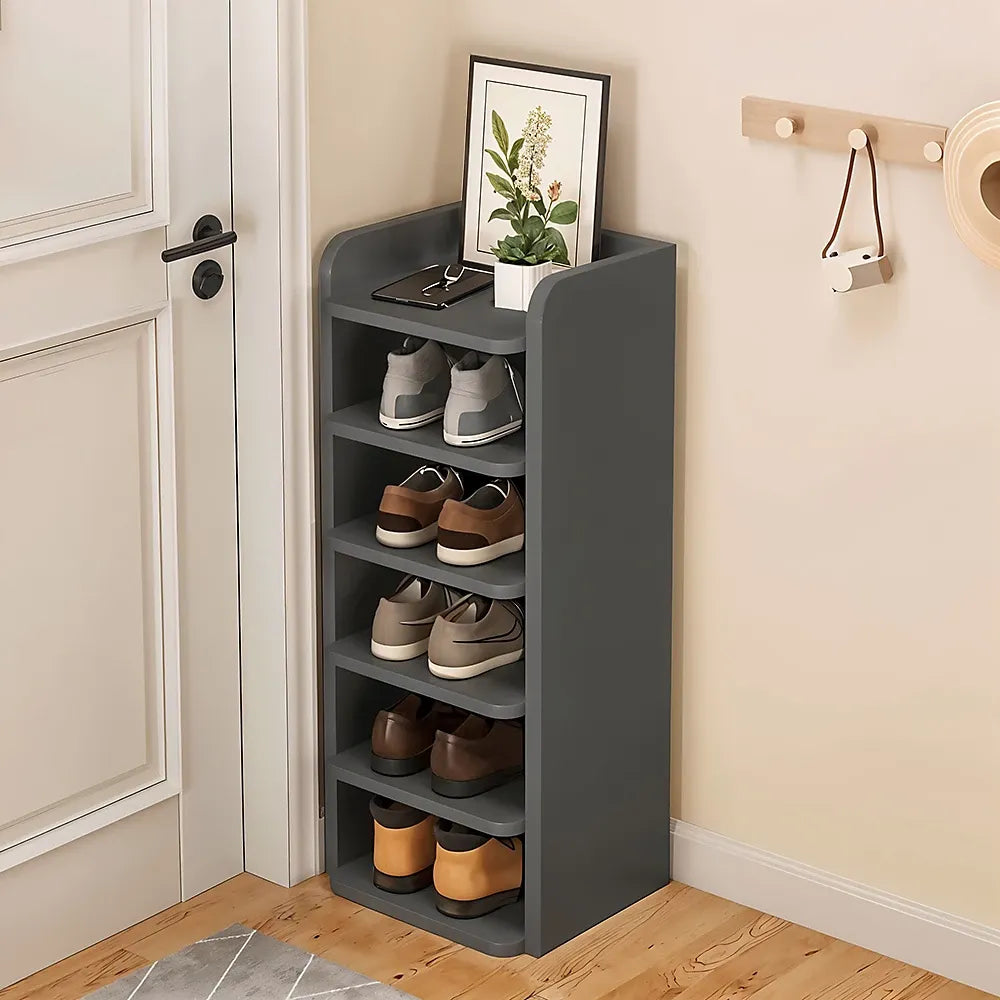 Narrow Tall Shoe Rack 6 Layer For Small Spaces Space Saver-Furniture Kingdom