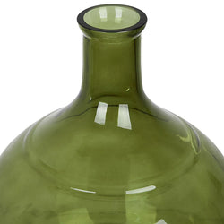 Olive Green Flower Vase Handcrafted Boho Recycled Glass 34cm-Furniture Kingdom