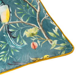 Paoletti Slate Blue Chinoiserie Indoor Cushion Velvet Decor-Furniture Kingdom