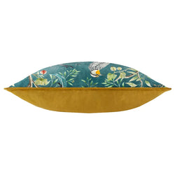 Paoletti Slate Blue Chinoiserie Indoor Cushion Velvet Decor-Furniture Kingdom