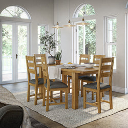 Roseland Furniture Broadway Oak Extendable Table 4 6 Seater-Furniture Kingdom
