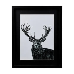 Stag Black Framed Print Portrait UK Made Home Decor-Furniture Kingdom