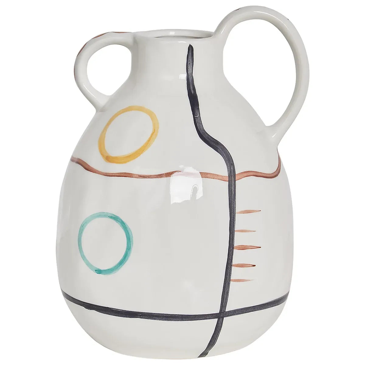 Stoneware Flower Vase Dory 28cm White Modern Decor For Home-Furniture Kingdom
