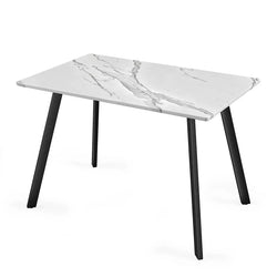 Urbnliving White Marble Dining Table 75cm For 4 To 6-Furniture Kingdom